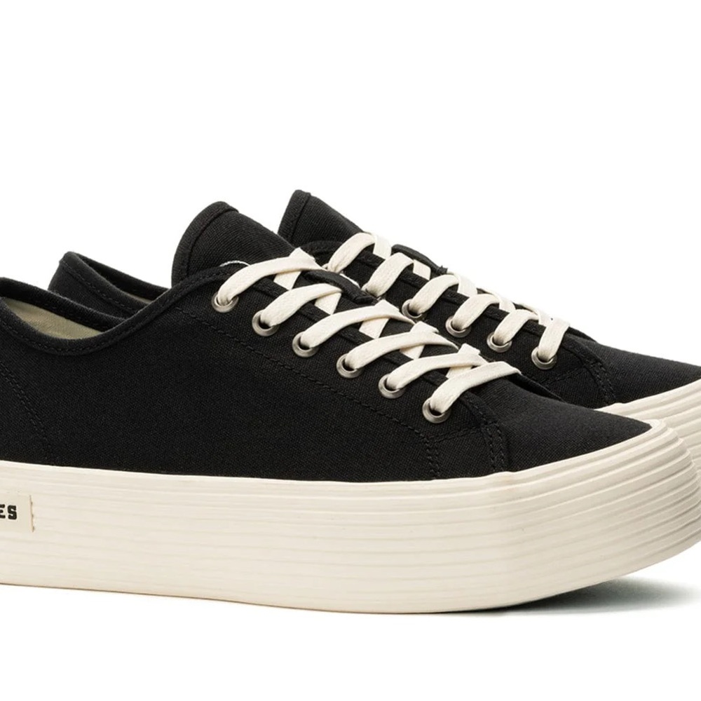 Seavees Black Canvas Platform Sneakers